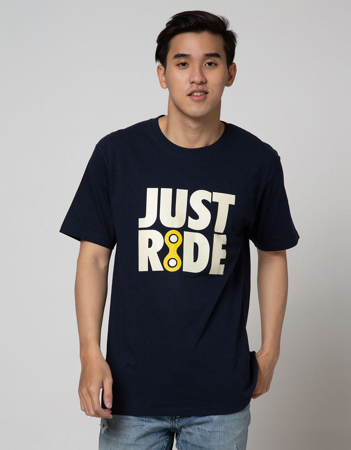 T Zone Short Sleeve T-Shirt Big Size Print Just Ride