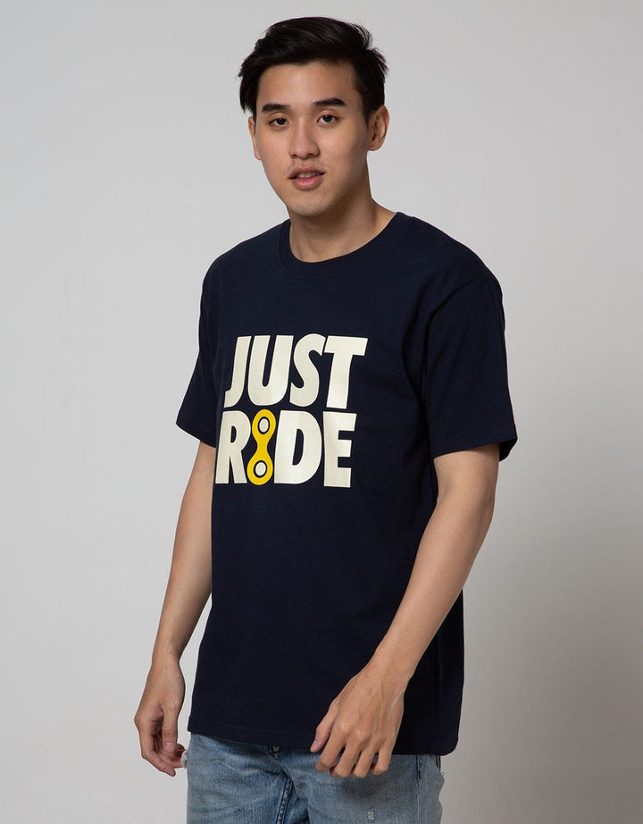 T Zone Short Sleeve T-Shirt Big Size Print Just Ride