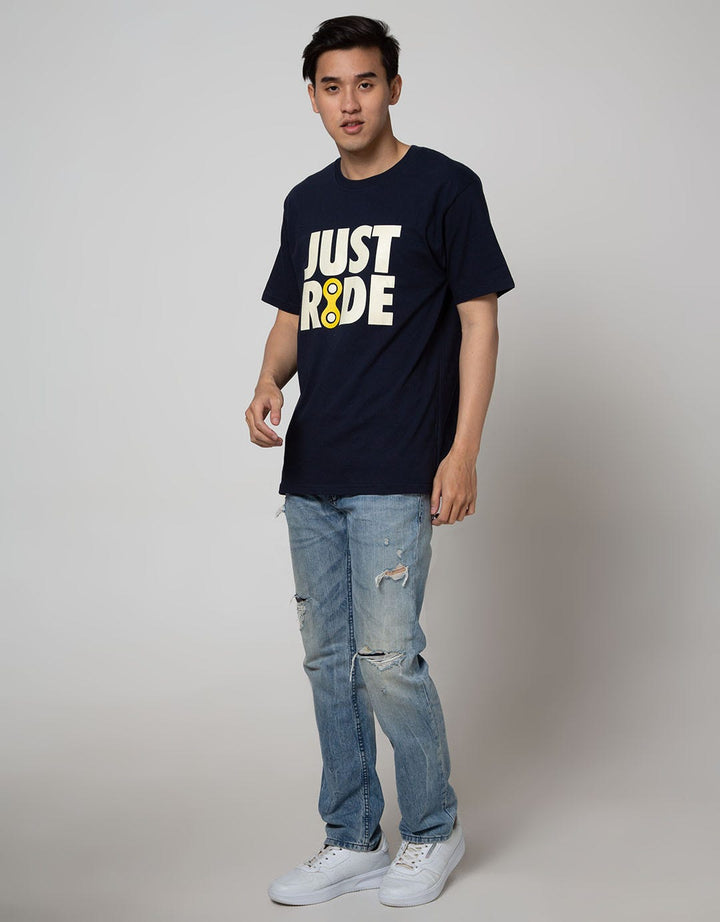 T Zone Short Sleeve T-Shirt Big Size Print Just Ride