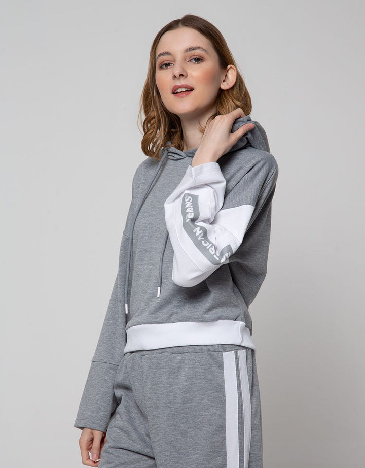 American Jeans Sweatshirt Half Arm Cut And Sewn