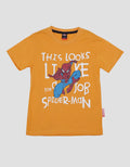 Marvel Spiderman Jump Text Kaos Lengan Pendek Anak Laki-laki