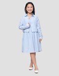 Nevada Woven 2In1 With Shirt Stripe Midi Dress Anak Perempuan