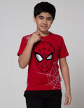 Marvel Spiderman Face Jaring Slub T-Shirt