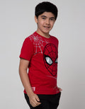 Marvel Spiderman Face Jaring Slub T-Shirt