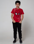 Marvel Spiderman Face Jaring Slub T-Shirt