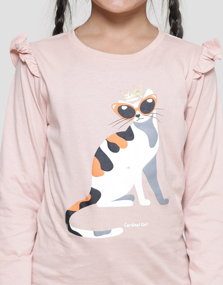 Cardinal Kids Girl Cat Print Girls T-shirt