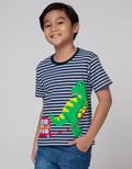 Little M Stripe Dino Boys T-Shirt