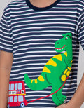 Little M Stripe Dino Boys T-Shirt