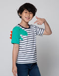Little M Short Sleeve T-Shirt Stripe Dino Cucuk