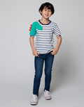 Little M Short Sleeve T-Shirt Stripe Dino Cucuk