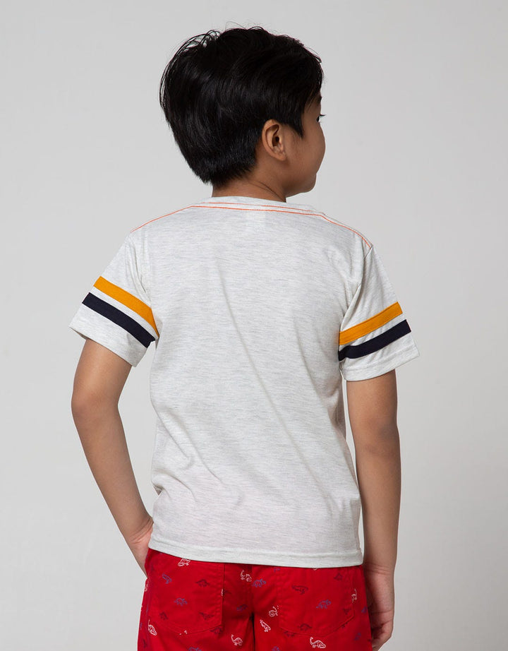 Little M Short Sleeve T-Shirt Bus Hand Peek Neck