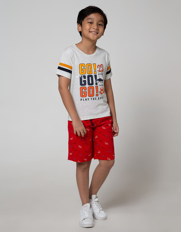 Little M Short Sleeve T-Shirt Bus Hand Peek Neck