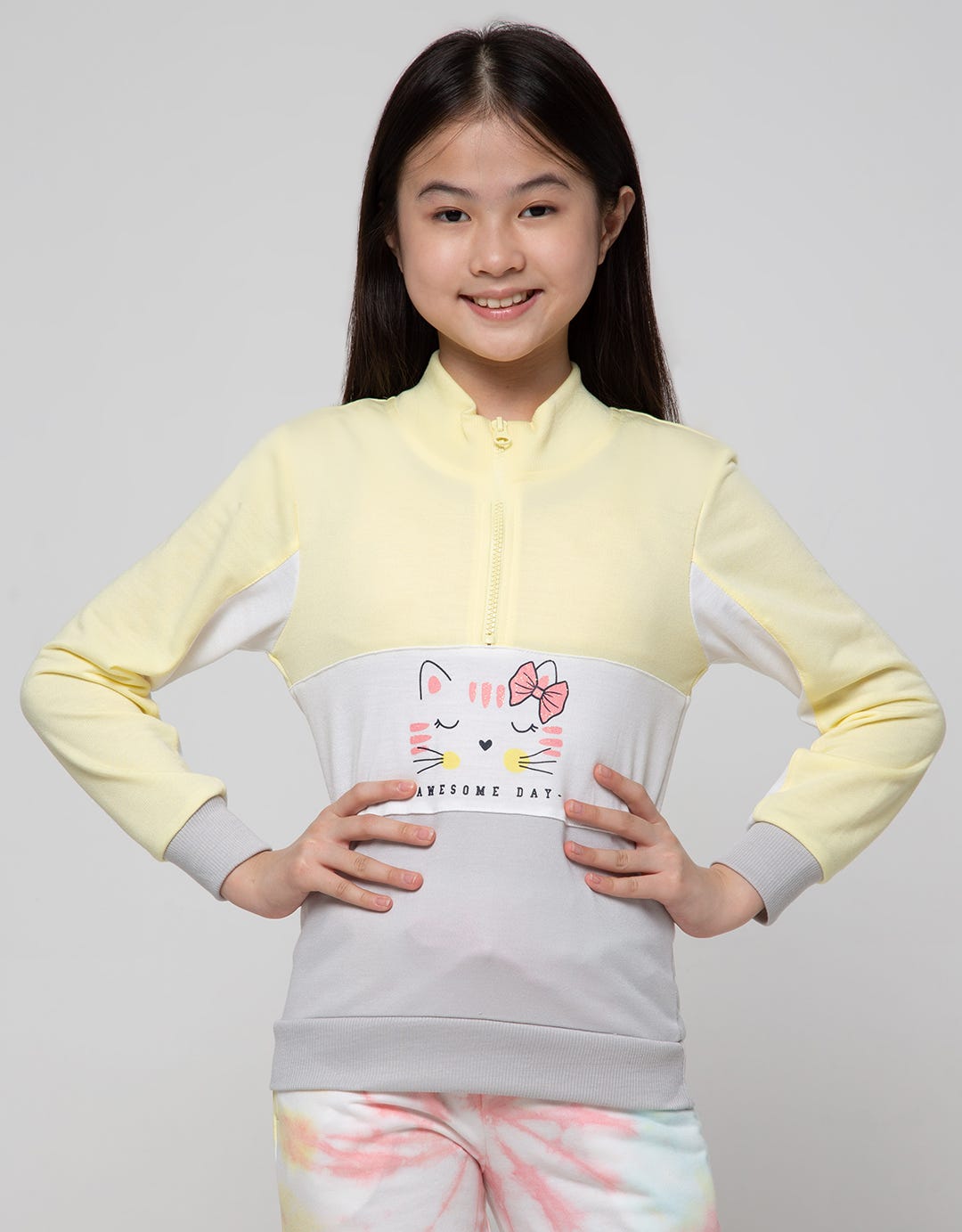 Aero Sweatshirt Smile Cat Resleting