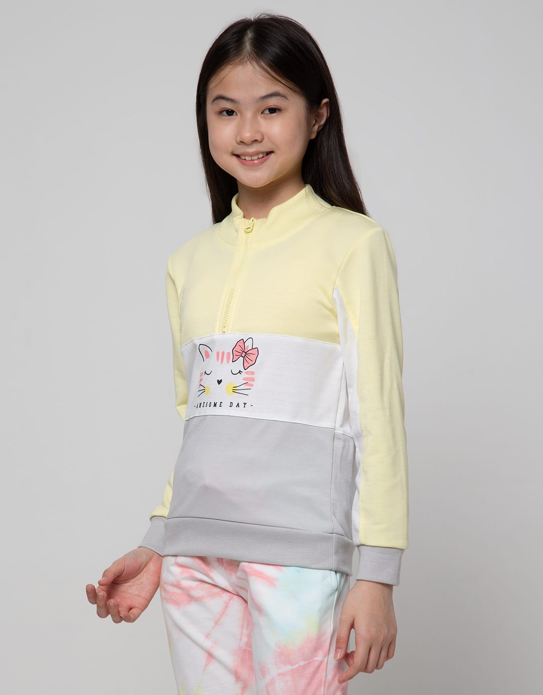Aero Sweatshirt Smile Cat Resleting