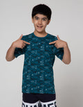 Aero Short Sleeve T-Shirt Print Teal Dino