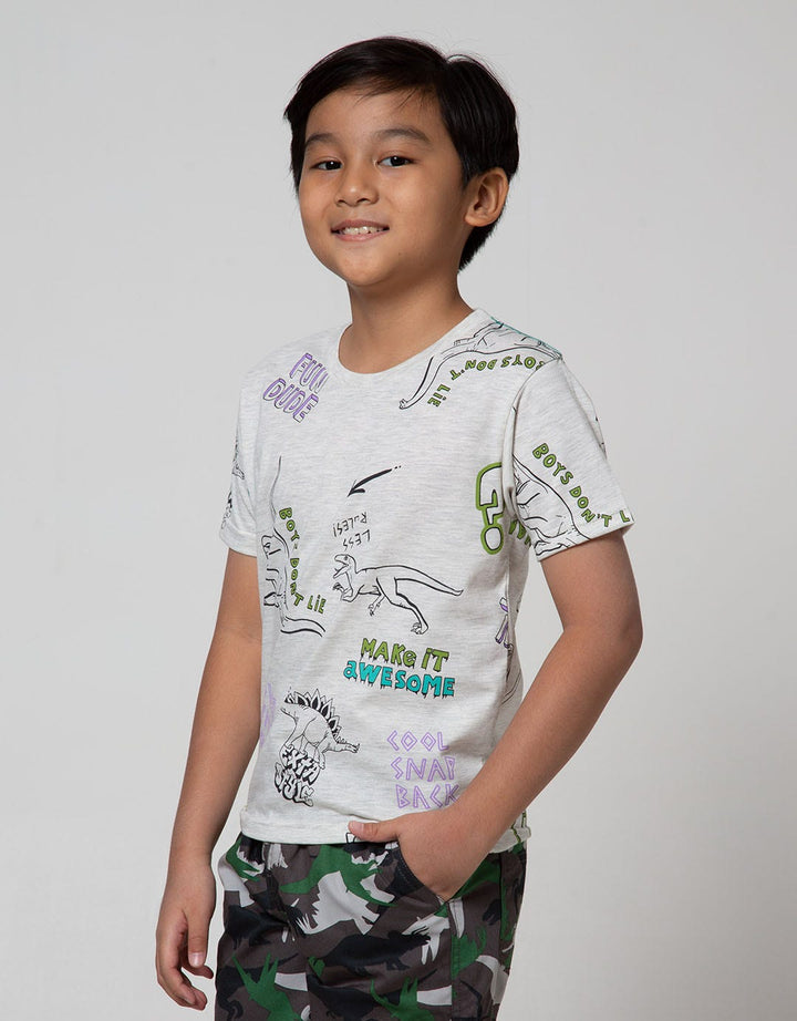 Little M Short Sleeve T-Shirt Dino Graffiti