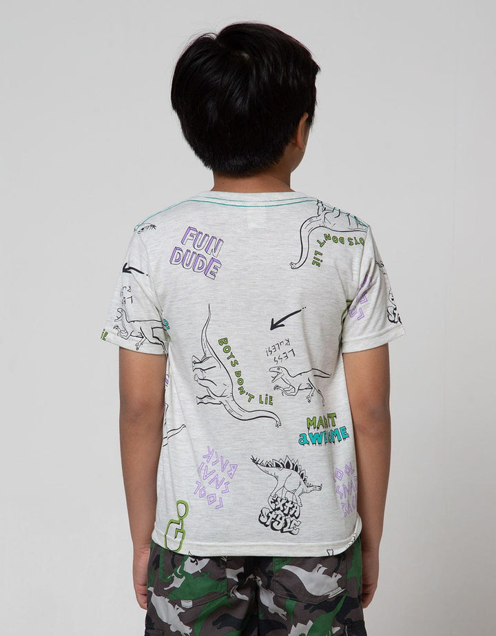 Little M Short Sleeve T-Shirt Dino Graffiti