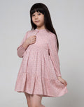 Aero Long Sleeve Rubber Ruffle Dress