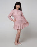 Aero Long Sleeve Rubber Ruffle Dress