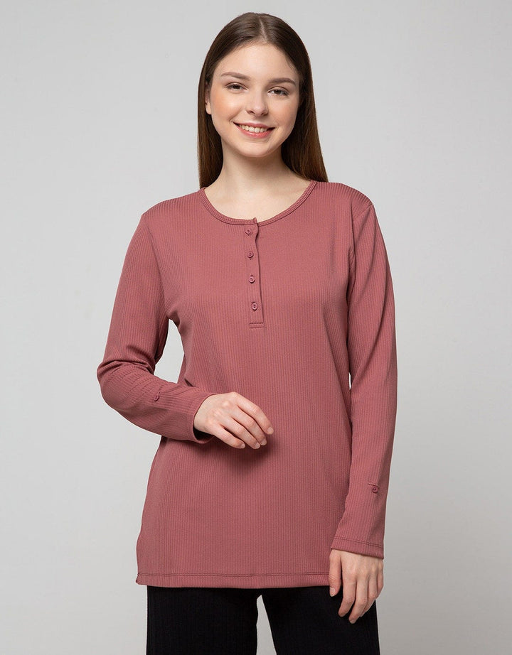 Connexion Long Sleeve T-Shirt Knit Vertical Poly