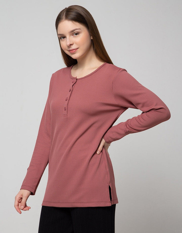 Connexion Long Sleeve T-Shirt Knit Vertical Poly