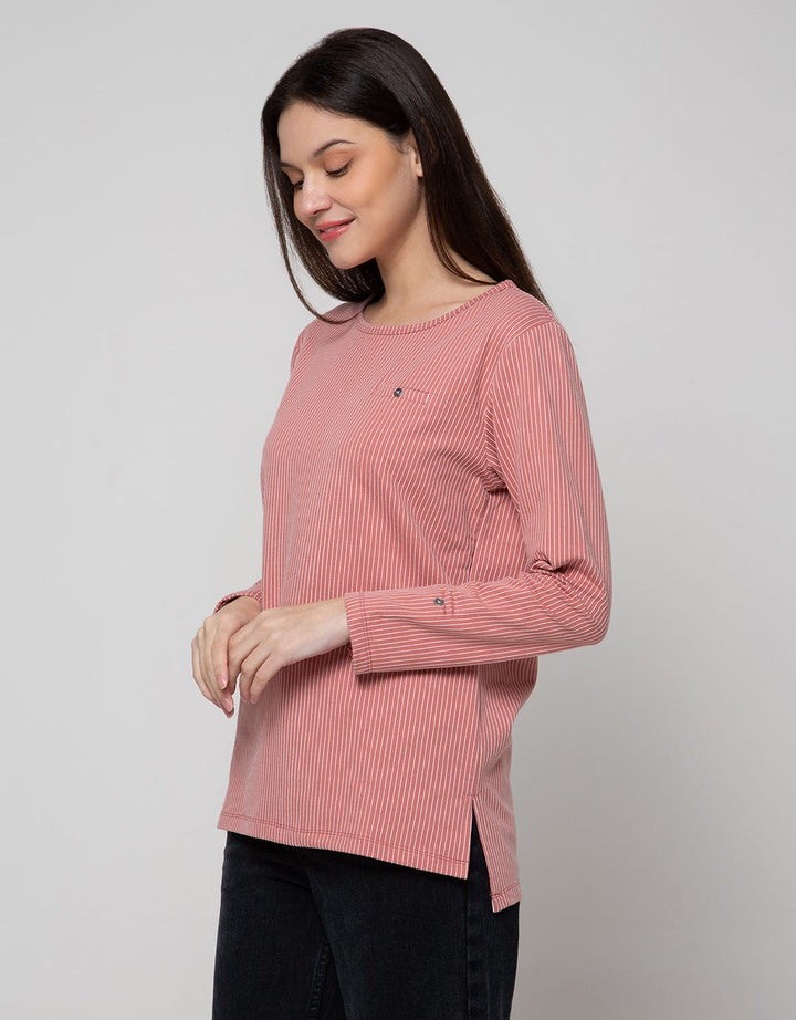 Connexion Long Sleeve T-Shirt Stripe Vertical Spandex