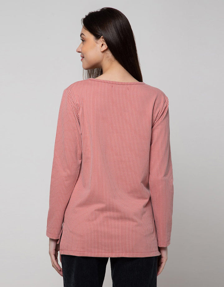 Connexion Long Sleeve T-Shirt Stripe Vertical Spandex