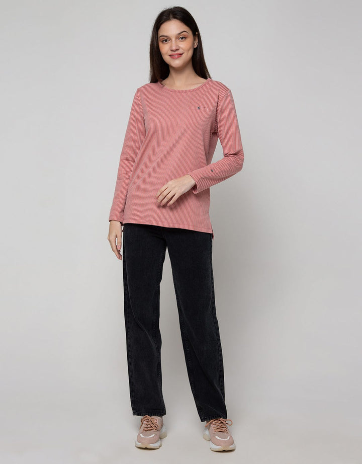 Connexion Long Sleeve T-Shirt Stripe Vertical Spandex