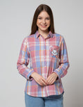 Disney Long Sleeve Shirt Plaid Marie Pocket