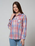 Disney Long Sleeve Shirt Plaid Marie Pocket