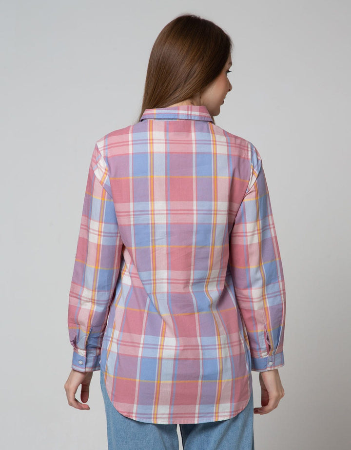 Disney Long Sleeve Shirt Plaid Marie Pocket