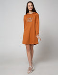 Nevada Long Sleeve Midi Dress Bts With Checks