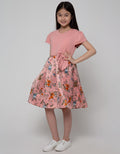 Kidz Too Short Sleeve Midi Dress Satin Bunny Owl Skirt
