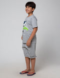 Aero Top Bottom Set Tshirt - Short Jersey Shark Jawsome Setsharkjaw:Misty Medium Grey:11-12:Print:Top - B