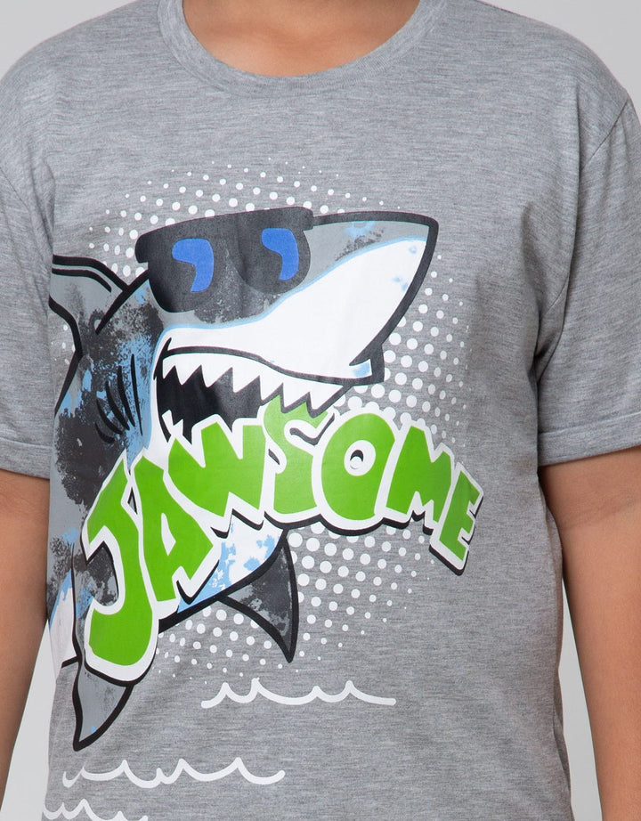 Aero Top Bottom Set Tshirt - Short Jersey Shark Jawsome Setsharkjaw:Misty Medium Grey:11-12:Print:Top - B