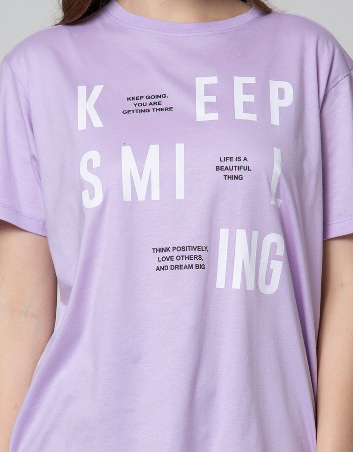 Nevada Short Sleeve Oversized Keep Smiling T-Shirt