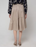 Details Midi Skirt Woven With Asymetric Cut N Sew