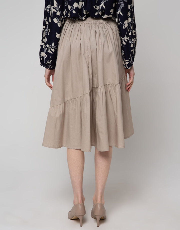 Details Midi Skirt Woven With Asymetric Cut N Sew