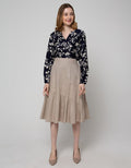 Details Midi Skirt Woven With Asymetric Cut N Sew