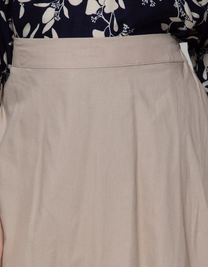 Details Midi Skirt Woven With Asymetric Cut N Sew