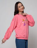Details Sweatshirt W Front Print And Smock At Sleeves