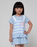 Little M Short Sleeve Midi Dress Lovely Bear Bawah Ruffle