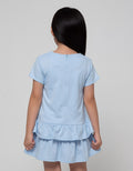 Little M Short Sleeve Midi Dress Lovely Bear Bawah Ruffle