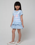 Little M Short Sleeve Midi Dress Lovely Bear Bawah Ruffle