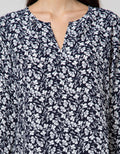 St. Yves Long Sleeve Blouse 78 Top Print Flower V Neck