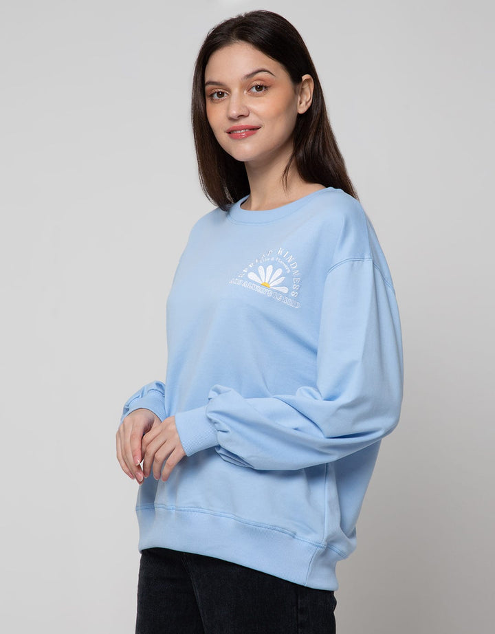 Details Sweatshirt Oversize With Front Chest Embro