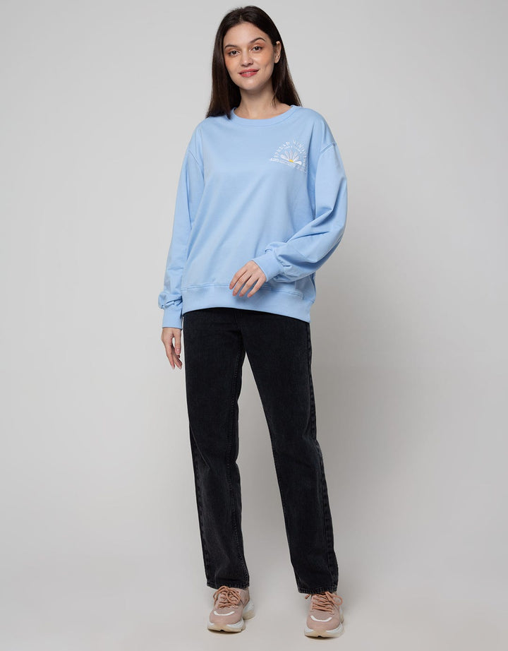 Details Sweatshirt Oversize With Front Chest Embro