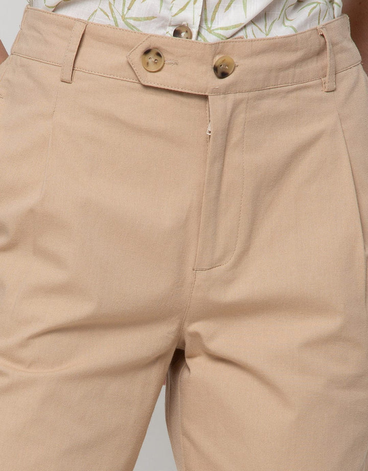 Connexion Ankle Pants Loose Crop Swed 2 Button