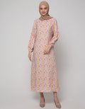 Annisa Long Sleeve Maxi Dress Puff Sleeve Tie Waist Print