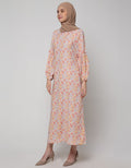 Annisa Long Sleeve Maxi Dress Puff Sleeve Tie Waist Print